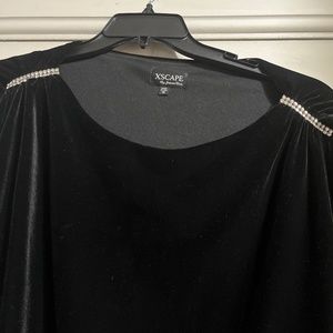 Black velour  jewel blouse